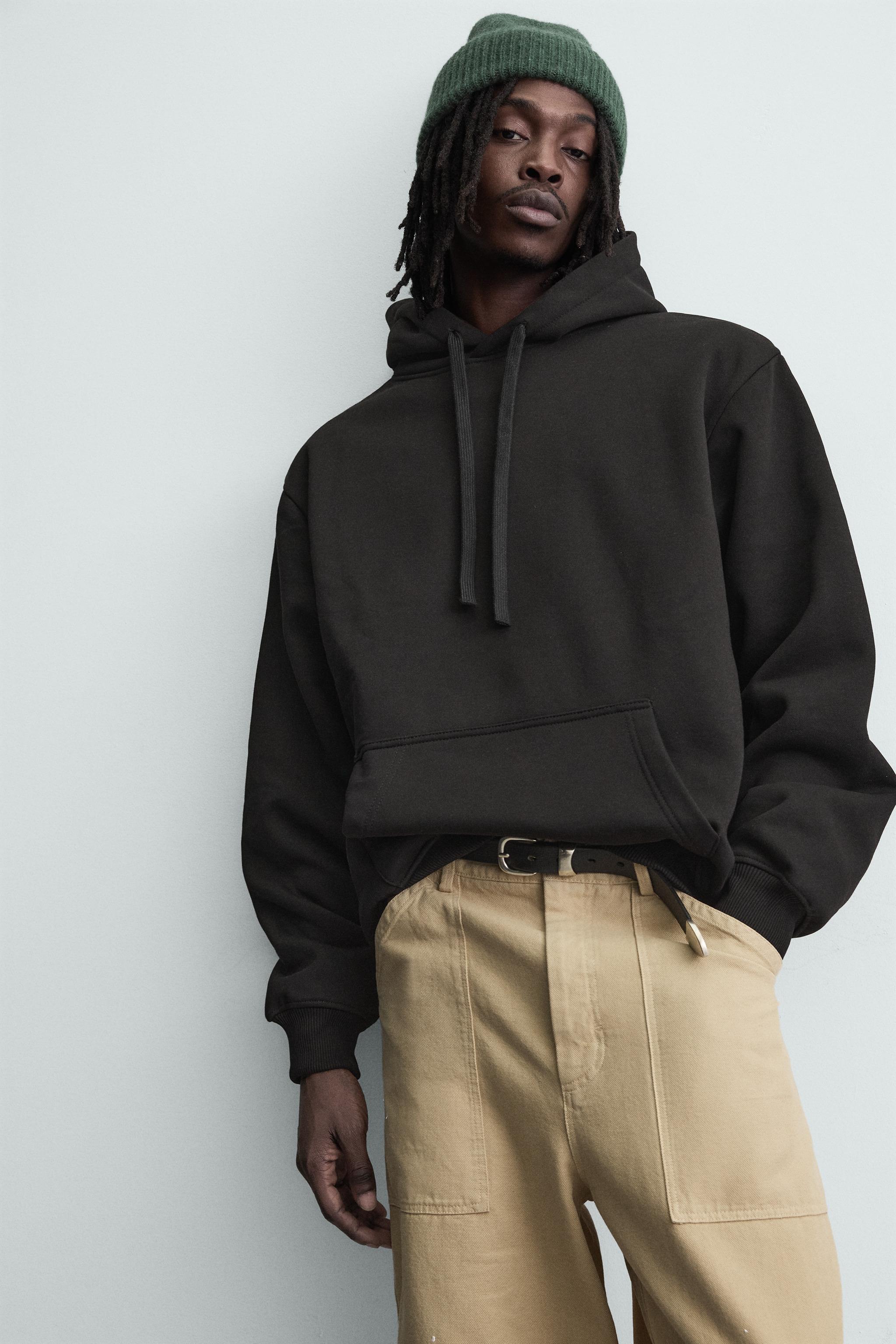 TEXTURED HOODIE SWEATSHIRT